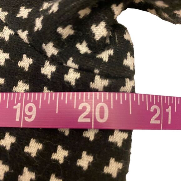 Talbots Black and White Pattern 3/4 Bow Sleeve Boatneck Sweater Sz L - Picture 11 of 13